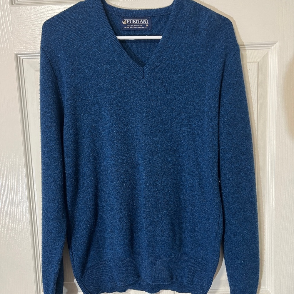 Puritan Men's Blue Sweater - Medium
